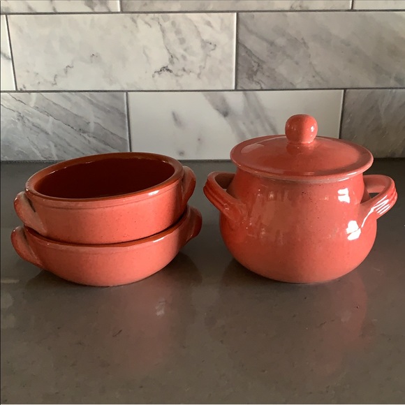 De Silva Pot Bowl Set Terracotta Ceramic - Picture 2 of 6